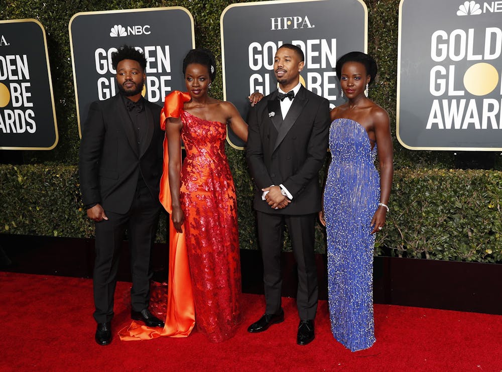 <p>From left, Ryan Coogler, Danai Gurira, Michael B. Jordan, and Lupita Nyong&#x27;o arrive at the 76th Annual Golden Globes on Jan. 6, 2019, at the Beverly Hilton Hotel in Beverly Hills, California. </p>
