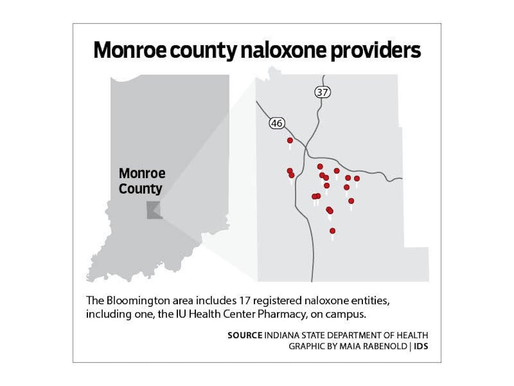 The Bloomington area includes 17 registered naloxone entities.&nbsp;