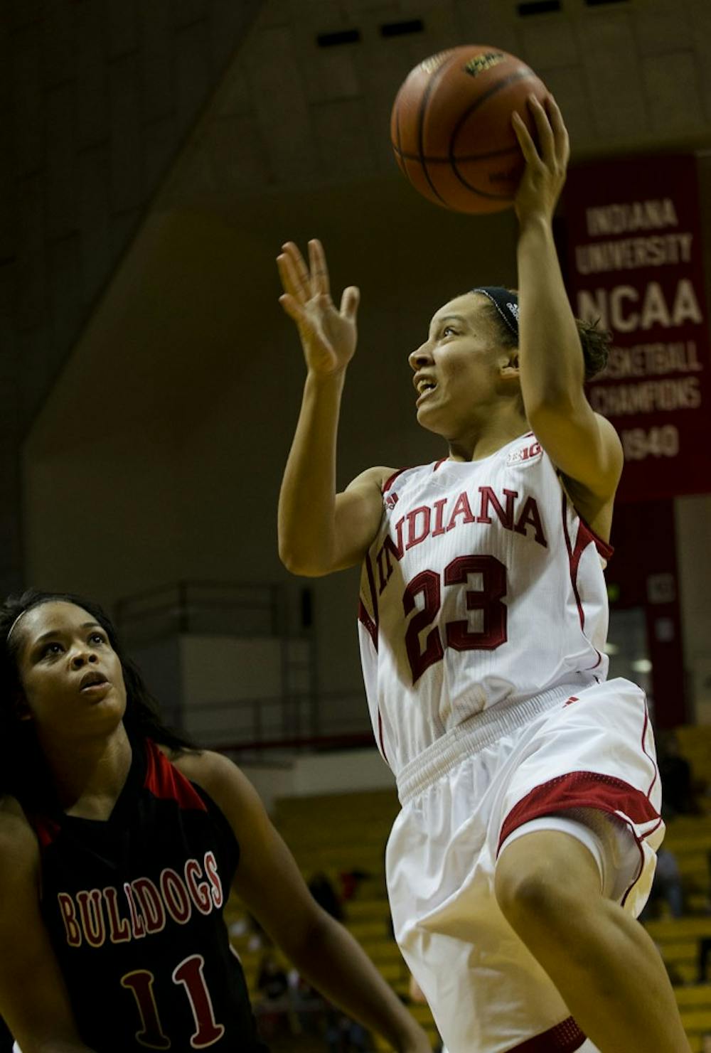 Sophomore guard Alexis Gassion shoots a layup during Indiana's season opener on Nov. 15 against Gardner-Webb. The Hoosiers won 115-54 breaking a program record, set over two decades ago, for most points scored. 