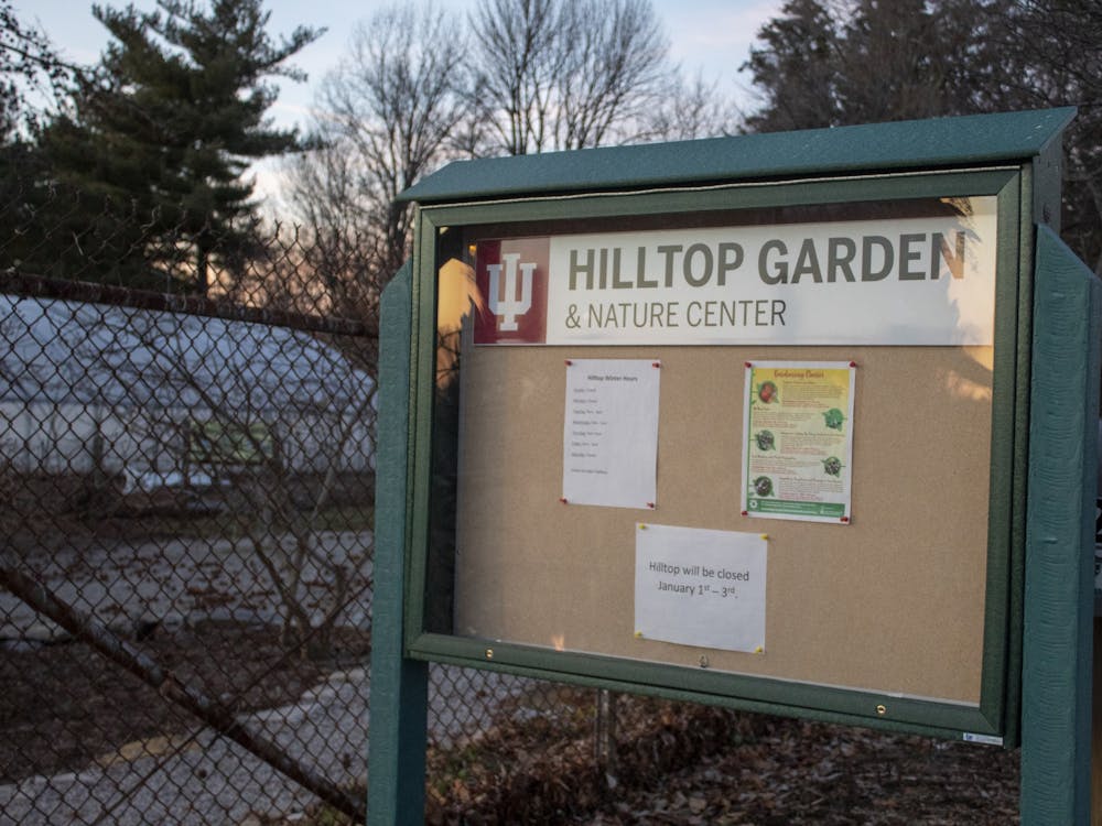 The Hilltop Garden &amp; Nature Center sign is seen Jan. 8 at 2367 E. 10th St. Hilltop Garden will have volunteer opportunities Jan. 20 for Martin Luther King Jr. day. 