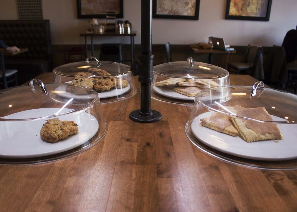 Baked goods sit out at the Inkwell, a coffee shop that opened recently. The Inkwell, which is located on College Ave., makes its baked goods from scratch.