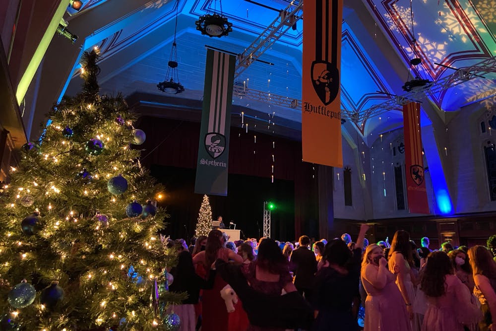 <p>The annual Yule Ball, an annual Harry Potter-themed dance hosted by IU Late Nite and the Harry Potter Society at IU, attracted a crowd of students Dec. 3, 2021, in Alumni Hall at the Indiana Memorial Union. Harry Potter Society President Olivia Meeker said they sold over 600 tickets for this year’s event.</p><p></p>