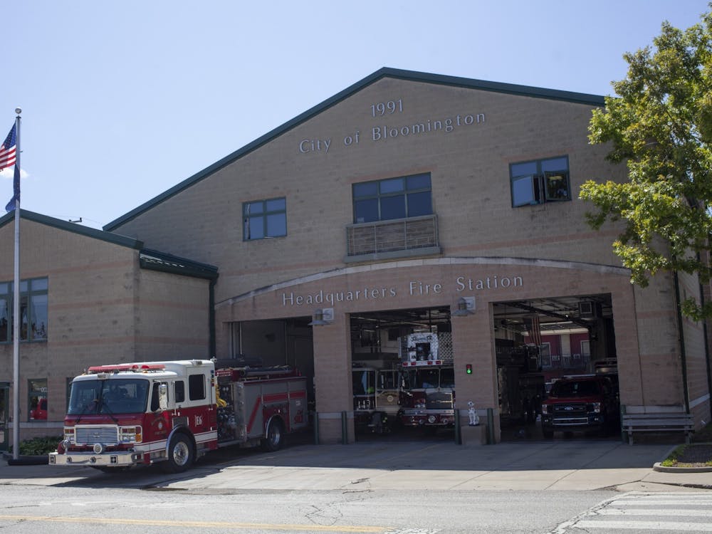 The City of Bloomington Fire Department sits with its doors open on Aug. 28, 2019, on East Fourth Street.  