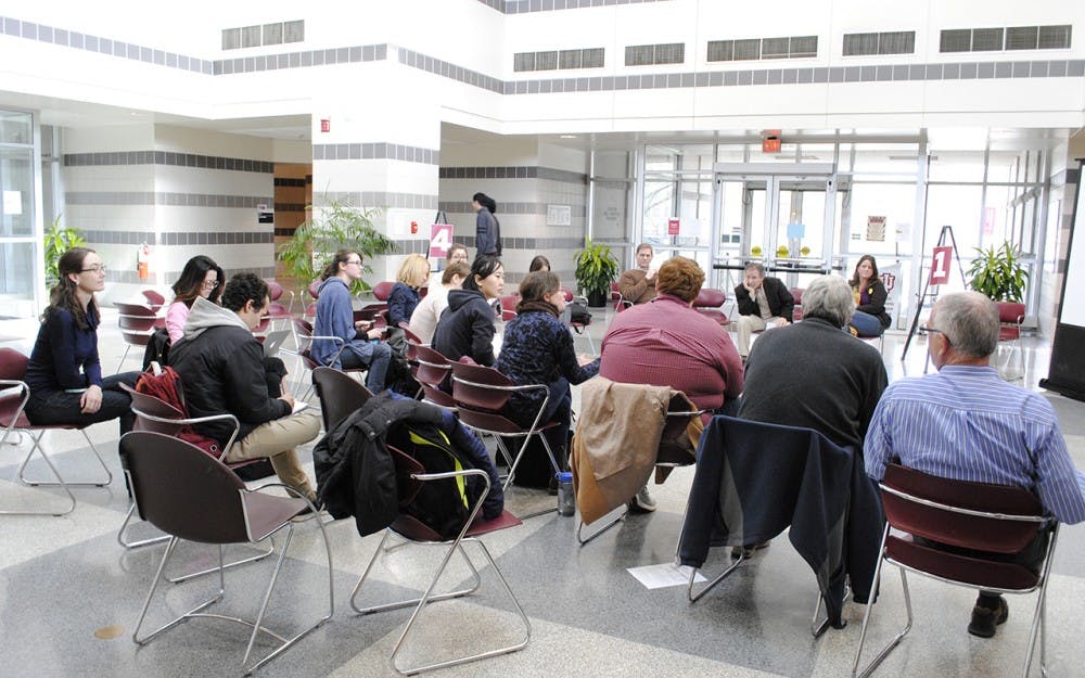 The IU School of Education had a discussion on the future of education policy in the state of Indiana. Attendees included students, faculty and representatives from the Indiana Coalition for Public Education-Monroe County.