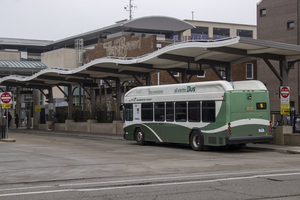 <p>The Bloomington Transit Center is seen Dec. 7, 2022, from South Washington Street. </p>