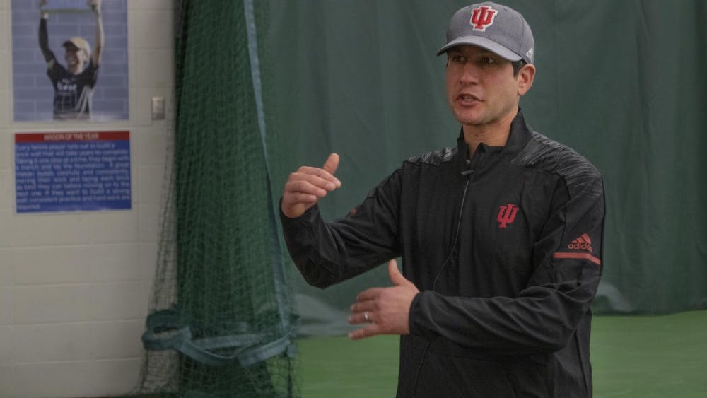IU men’s tennis Head Coach Jeremy Wurtzman discusses the loss against Arizona State University on Feb. 10. IU faced Minnesota on April 7 and lost, 5-2.
