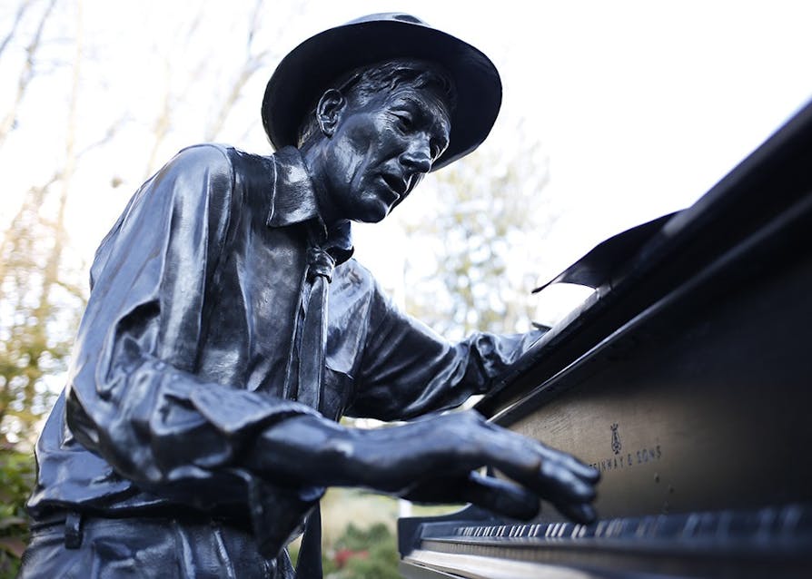 The Hoagy Carmichael statue can be found next to the IU Cinema. Michael McAuley, the artist of the statue, unveiled his statue of Carmichael at the Indy Jazz Fest in Bloomington in 2007. &nbsp;