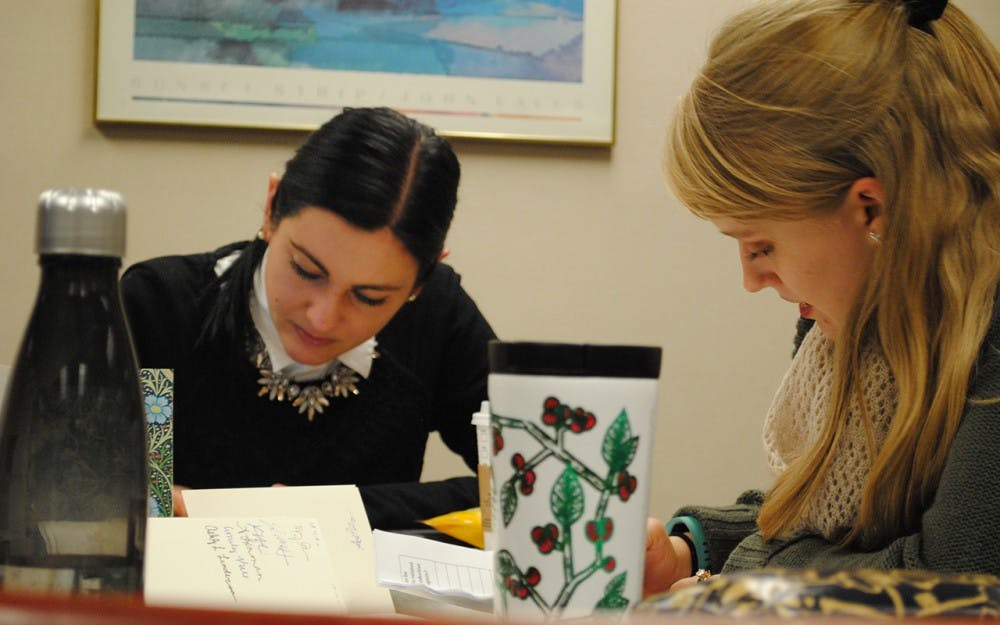 Law students Francesca Hoffman and Emily Kile wrote letters to those who donated money for a trip to Washingotn, D.C., for the Women's March. The students also wrote letters to the National Guard and the Metropolitan Police Department of Washington D.C.&nbsp;