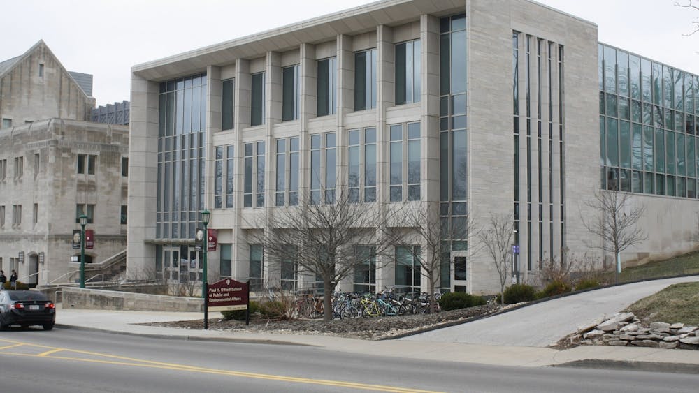 The O'Neill School of Public and Environmental Affairs building is seen on March 8, 2022, on 10th St. After five years of development, the O’Neill School announced its partnership with University College Dublin Jan. 13, 2023.