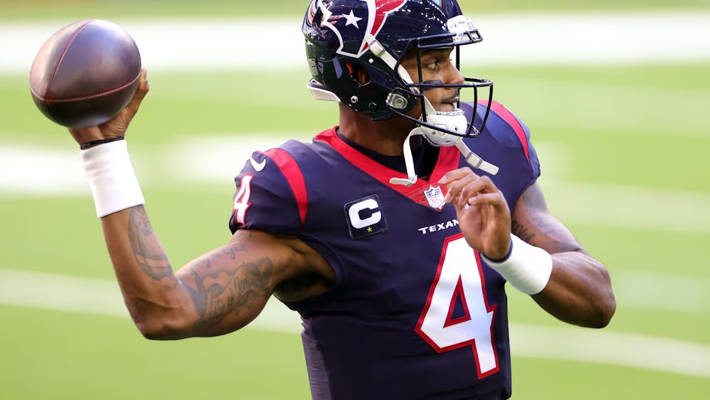 Houston Texans quarterback Deshaun Watson throws the football during a game against the Tennessee Titans on Jan. 3 in Houston, Texas. Watson could be on the move this offseason, eyeing a fresh start with a new team.   