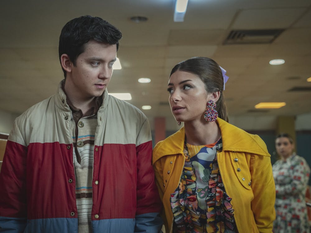 Actors Asa Butterfield and Mimi Keene star in season three of &quot;Sex Education,&quot; which premiered Sept. 17, 2021.