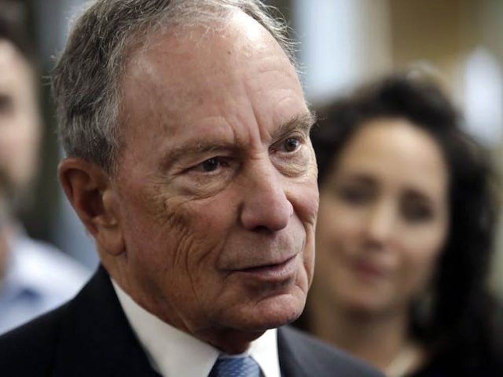 Former mayor of New York City Michael Bloomberg speaks to media July 29 in Nashua, New Hampshire. Bloomberg filed to be on the ballot for Alabama&#x27;s Democratic presidential primary on Nov. 8.