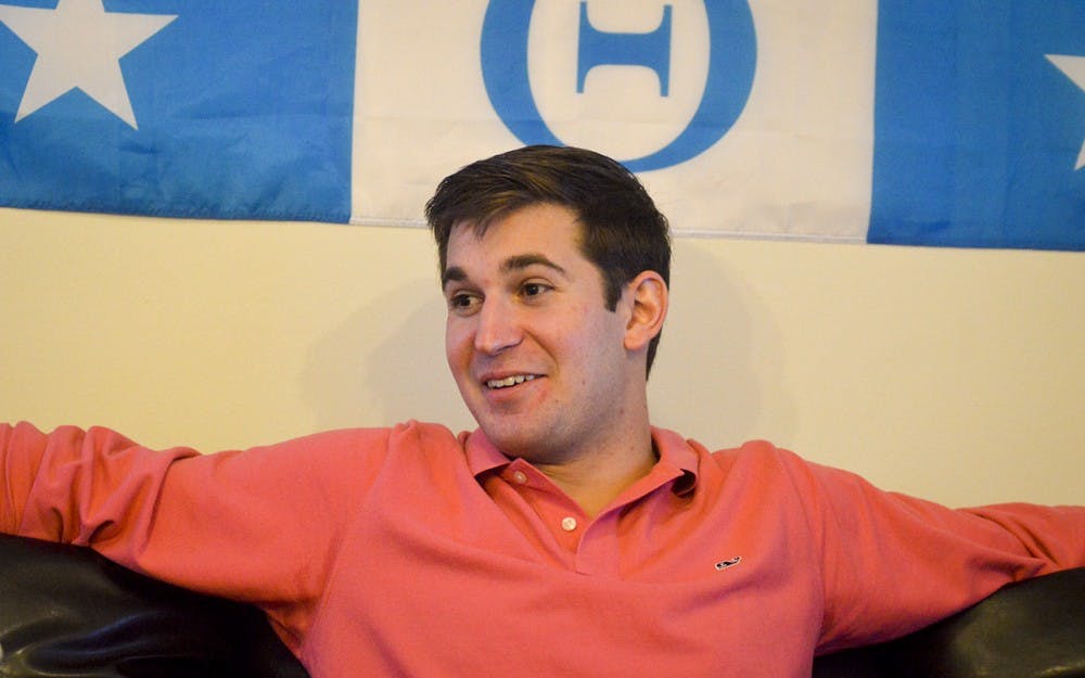 District 61 Indiana State House of Representatives candidate Drew Ash makes pancakes after being awake for over 24 hours after working on his campaign. Ash works on managing campaign materials while he waits for an intern to bring him his official district map.