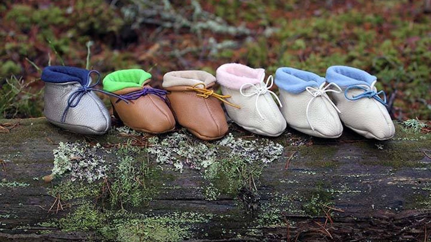 IU art history professor Michelle Facos started a company in 2015 to make baby booties from moose leather. The materials are safe for babies to put in their mouths.&nbsp;