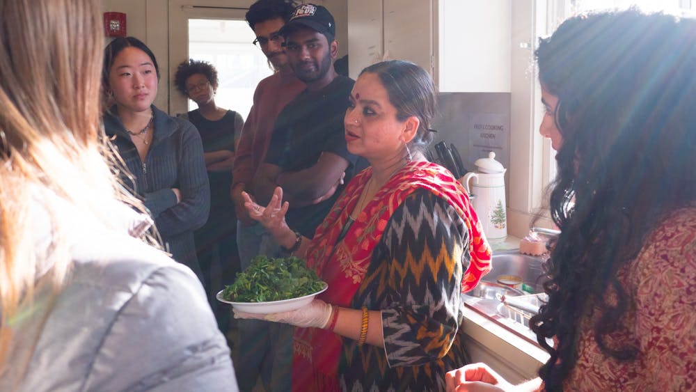 Kashika Singh addresses a group of students on Feb 24, 2023, in the IU Food Institute. Singh kept attendees engaged by relating the food to her personal history with anecdotes and jokes.
