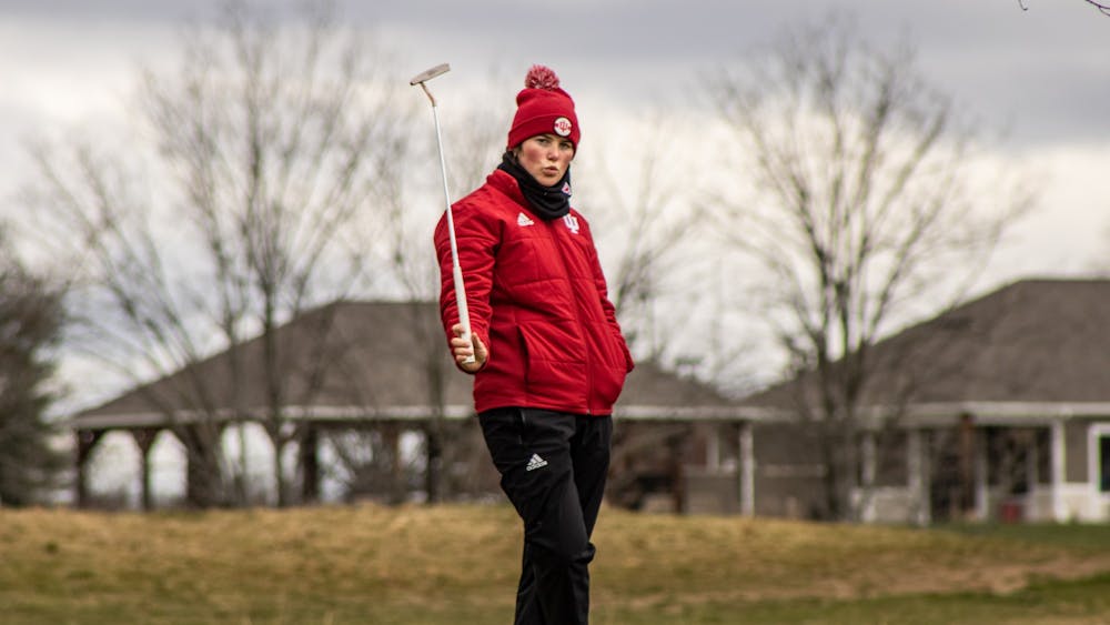 Then-freshman Áine Donegan poses for a picture while playing in the IU Invitational on April 9, 2022. Donegan finished her season at the NCAA Ann Arbor Regional on Wednesday.