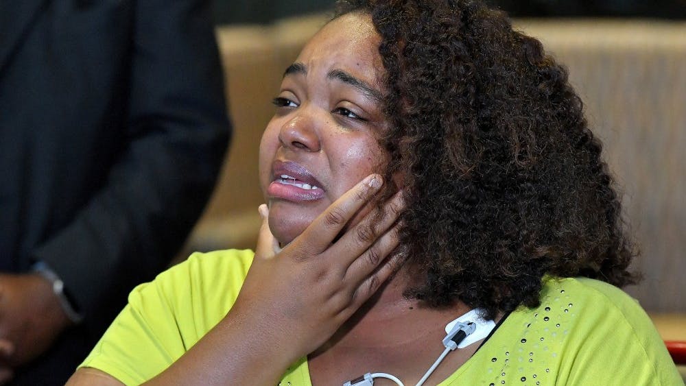 Tia Coleman answers questions July 21 about her escape from a sinking duck boat and the deaths of nine of her family members on Table Rock Lake, in Branson, Missouri.