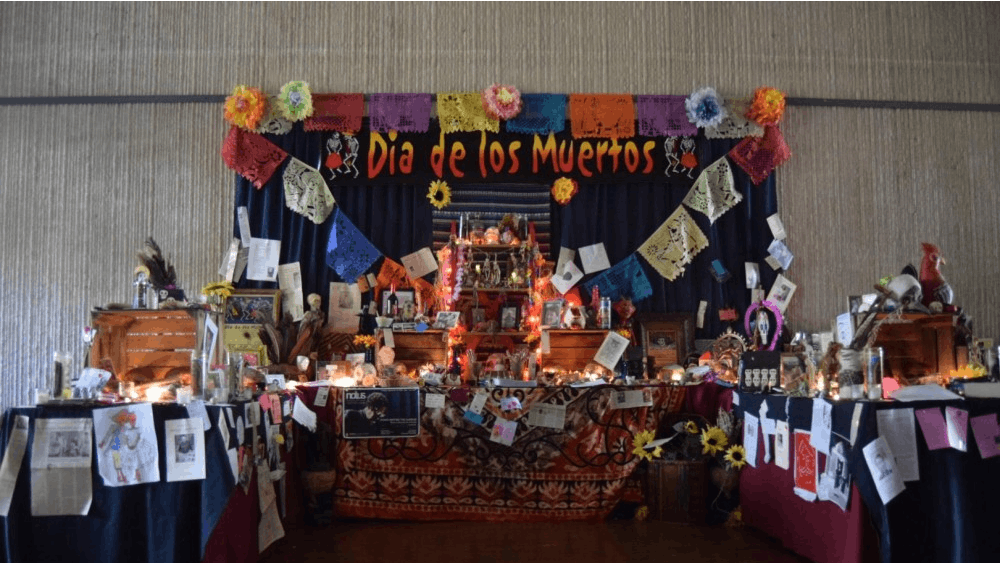 A Day of the Dead alter in the Mathers Museum was created to honor those who have passed.