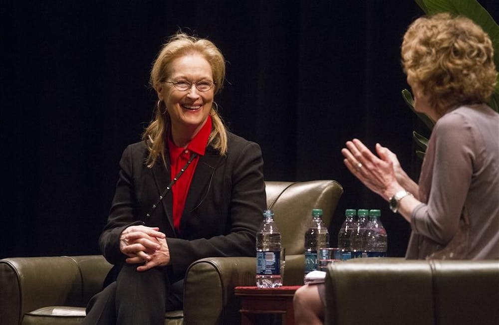 After receiving an honorary doctoral degree from IU Wednesday afternoon, Meryl Streep sat down with IU professor Barbara Klinger and talked about her experiences as an actress. 