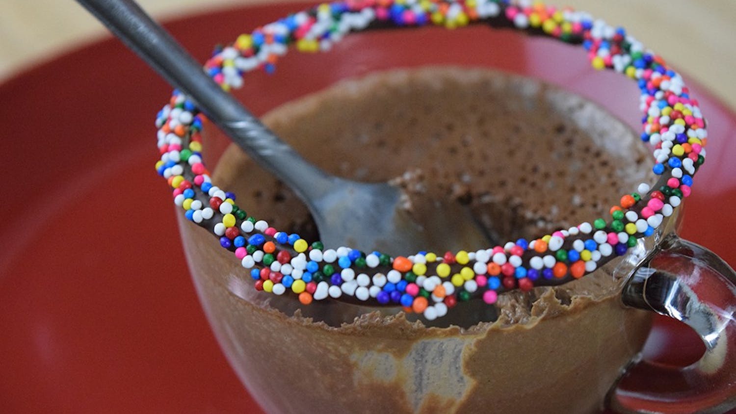 This recipe is made entirely in the blender. Mix chocolate, eggs and coffee for a simple dessert.