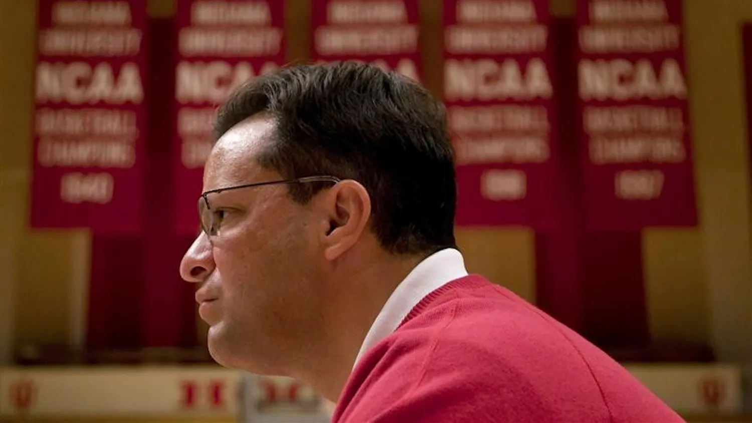 Men's head basketball coach Tom Crean speaks exclusively with Indiana Daily Student sports reporter Matt Dollinger Wednesday morning in Assembly Hall.