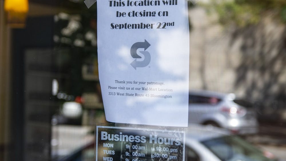 A sign taped to a door informs customers Sept. 22 of the North Walnut Street Subway&#x27;s impending closure. The next closest Subway to the now-closed location is at 401 N. Woodlawn Ave.