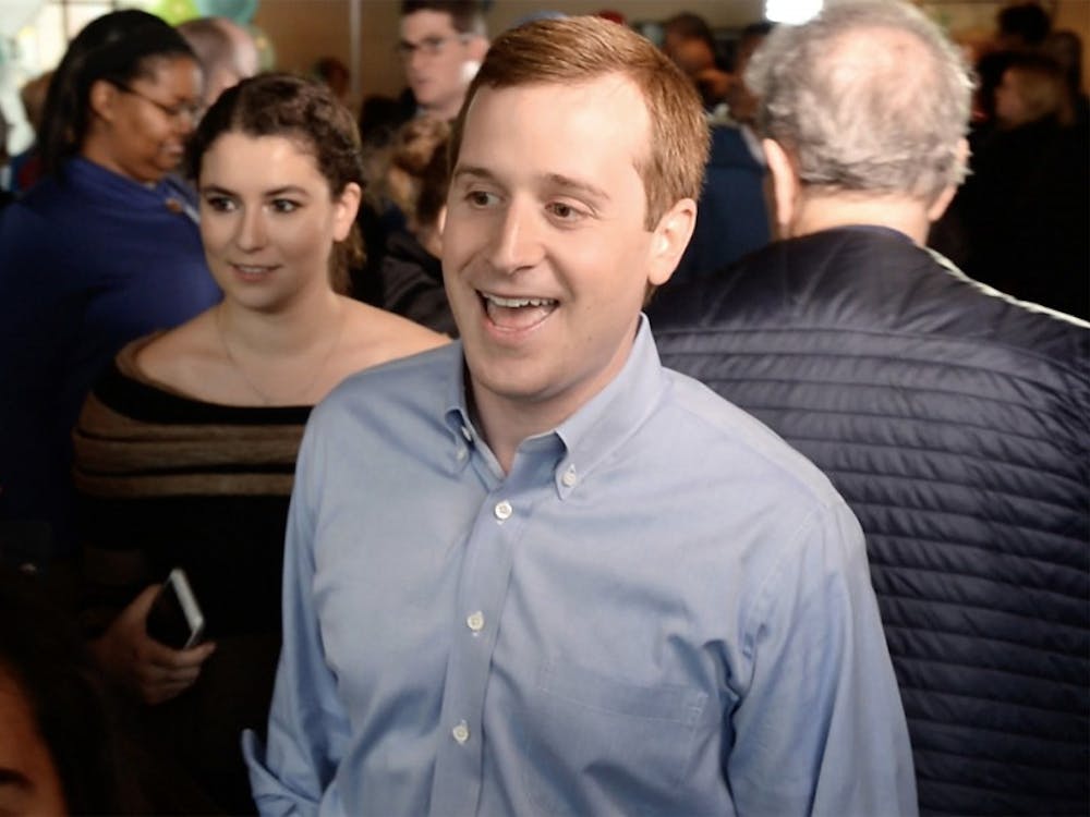 Democratic candidate Dan McCready makes his way through the crowd at a rally for supporters Feb. 22 in Waxhaw, North Carolina. McCready will be facing Dan Bishop (R) in a special election Tuesday.
