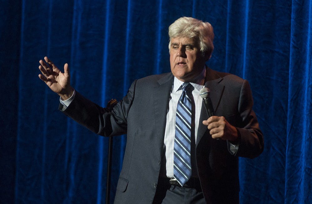 Jay Leno performs his stand up comedy routine Friday at the IU Auditorium.