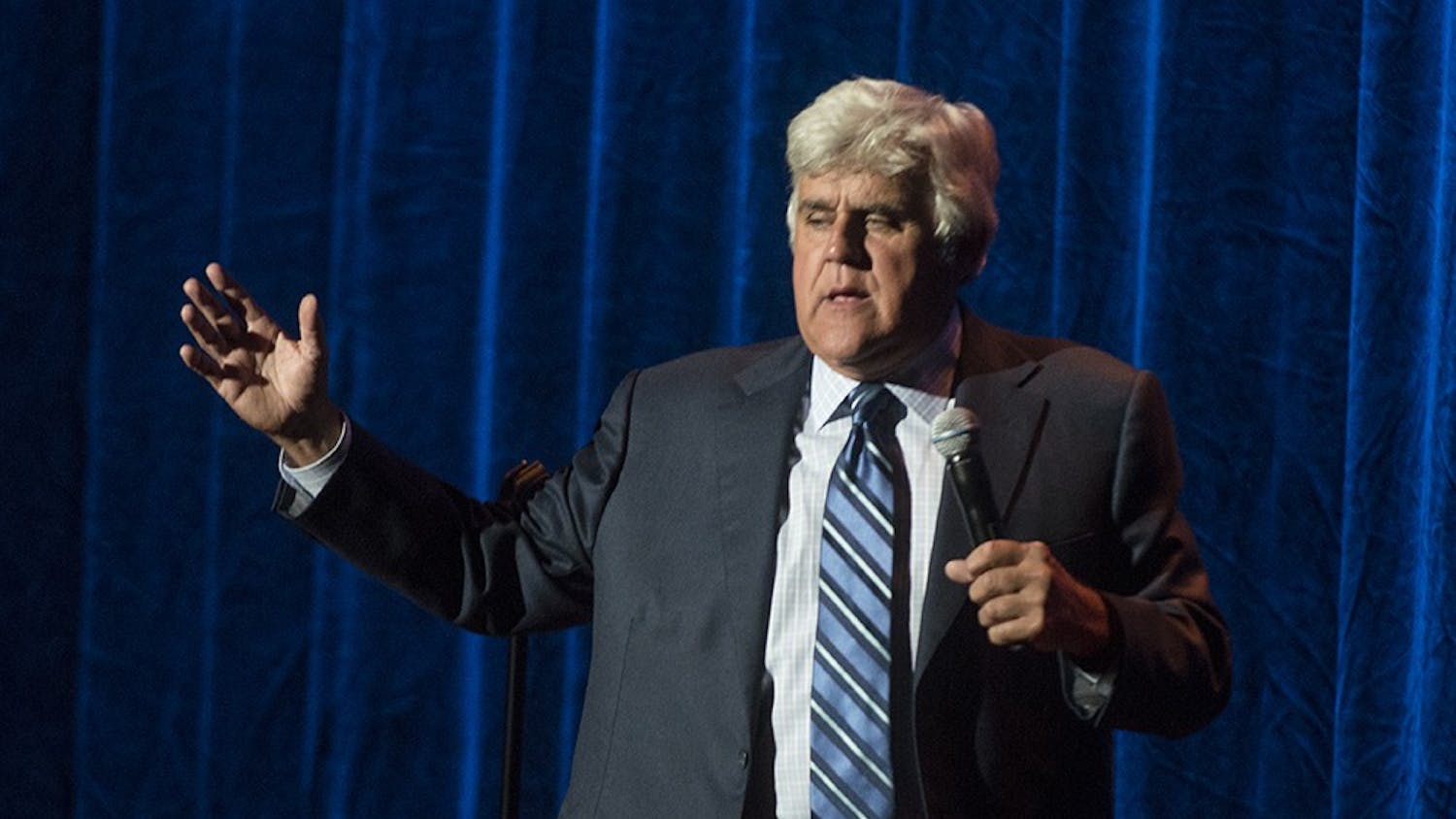 Jay Leno performs his stand up comedy routine Friday at the IU Auditorium.