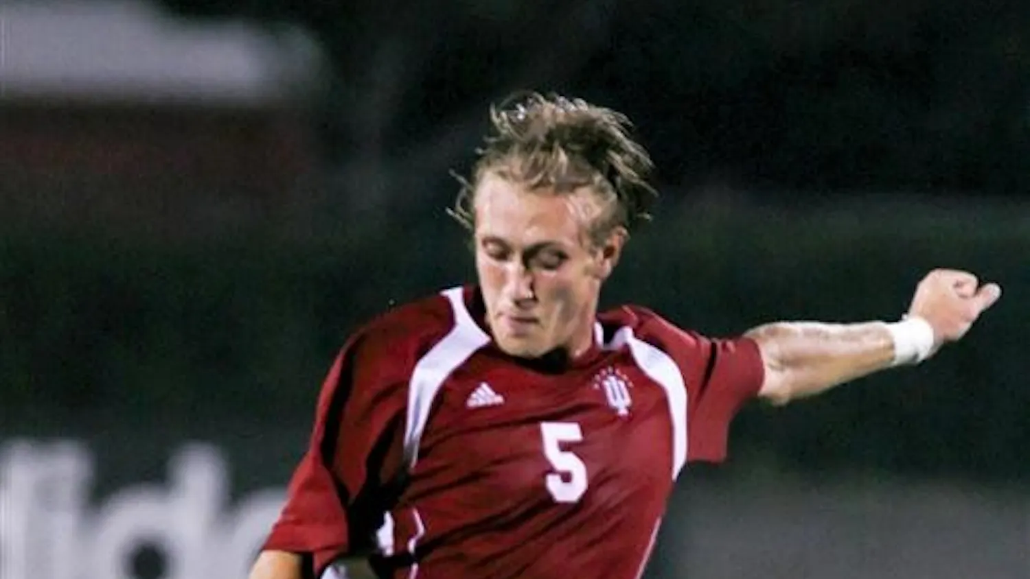 Senior IU midfielder Brad Ring plays the ball during a game verses Duke on Aug. 29 at Bill Armstrong Stadium. IU won 2-1.