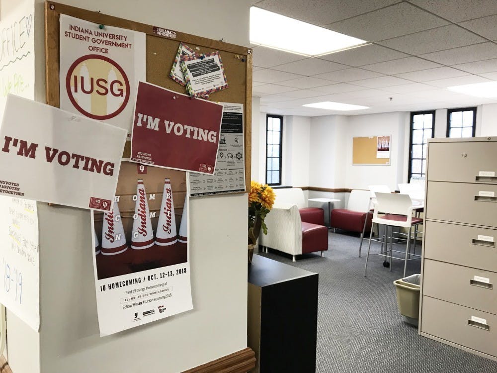 The IU Student Government office is located in the Student Activities Tower of the Indiana Memorial Union. The IU student body voted last Tuesday to pass two amendments to the IUSG constitution.