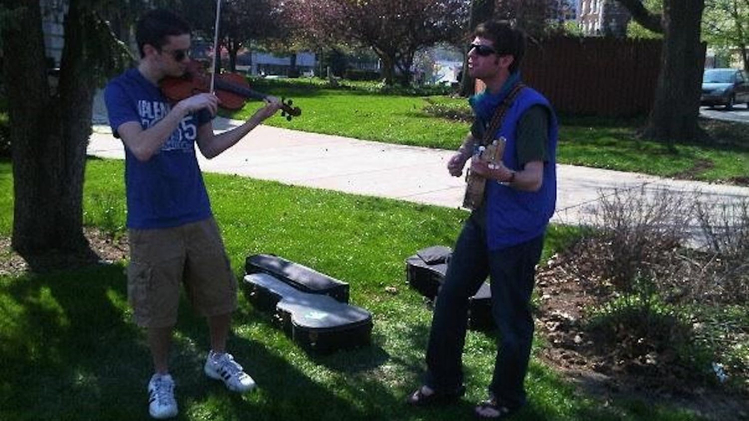 Busking in the street