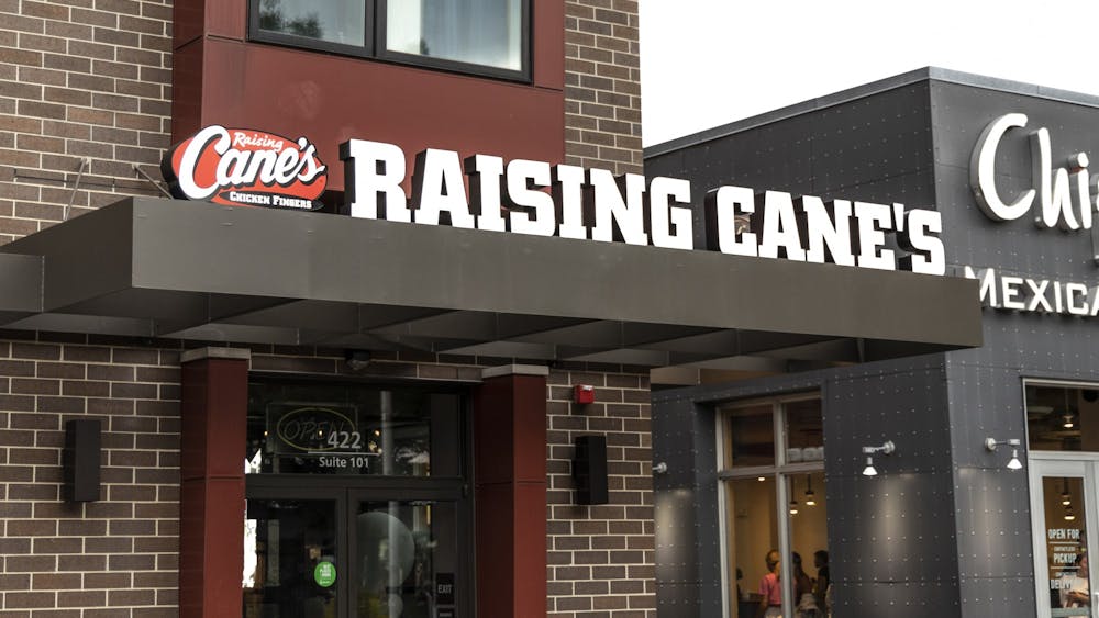 The location of Raising Cane&#x27;s is seen Sept. 5, 2022, on East Kirkwood Avenue. The highly-anticipated chicken restaurant is slated to open Wednesday.