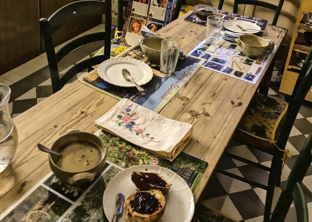 <p>An 80-year-old French couple's kitchen in the home where they host students.&nbsp;</p>