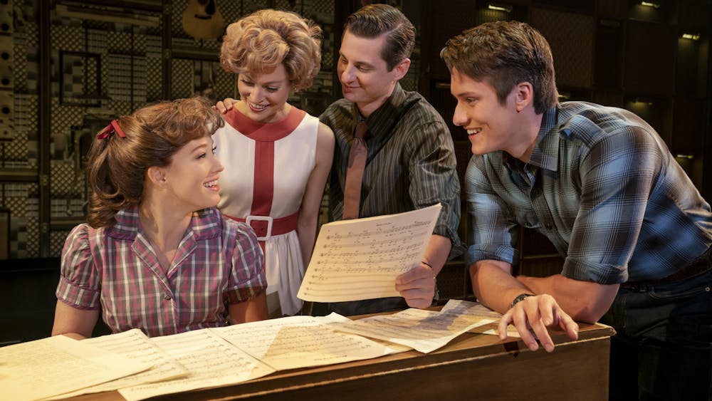 Kennedy Caughell, Kathryn Boswell, James Michael Lambert and James Gish perform onstage in "Beautiful — The Carole King Musical." The IU Auditorium's survey for next year's musicals includes "Beautiful — The Carole King Musical" as well as "Waitress."