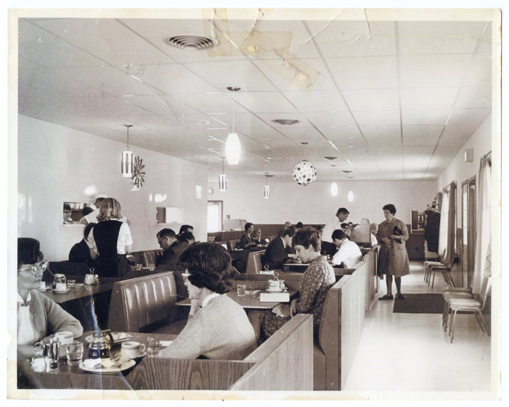 <p>Guests visit Waffle House on their opening day Oct. 10, 1967. The Monroe County History Center will present the &quot;Order Up! Restaurants of Monroe County&quot; exhibit starting Aug. 2. The collection highlights the integral part restaurants have in Bloomington history and throughout the community.</p>