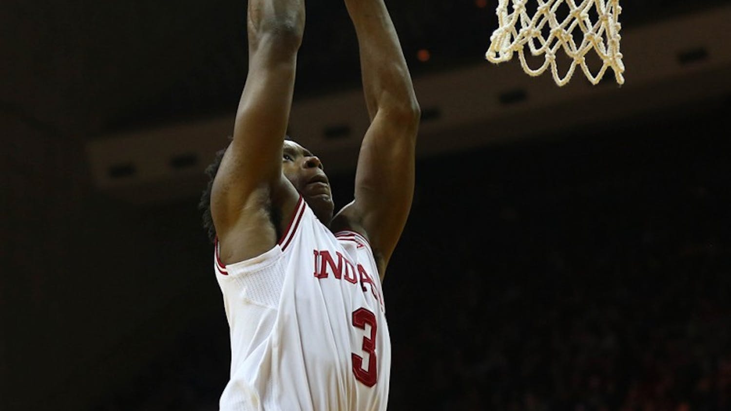 Sophomore forward OG Anunoby goes up for a dunk against Rutgers on January 15, 2017. OG Anunoby is entered into the NBA Draft that will take place on Thursday.