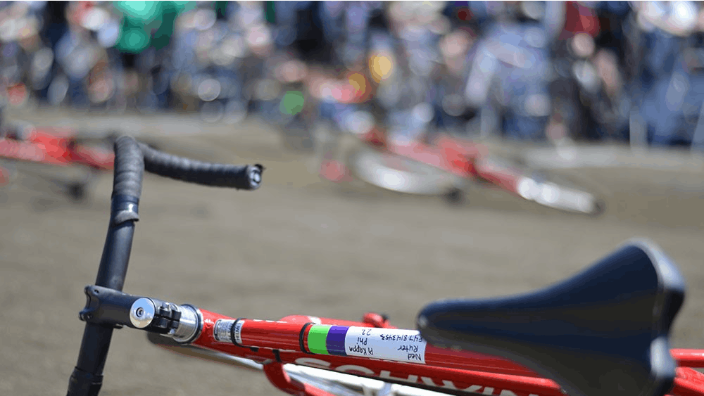Every bike in the Little 500 Men's race had strips of purple and green tape in memory of Hannah Wilson, the IU senior who was found dead on Friday.