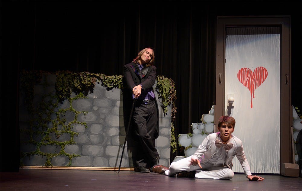Actors of Alice in Wonderland rehearse at the Buskirk-Chumley Theater. The play, Alice in Wonderland, directed by Jacob Sexton, will be in theater this Friday. After 3 months of preparation, Sexton, Bloomington High School South senior, says he is “excited and terrified to see what people think.” 