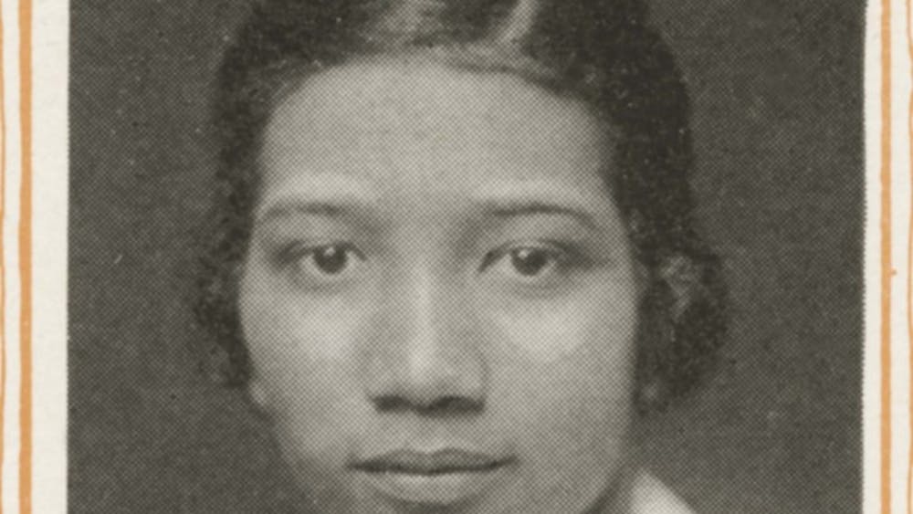 A photograph of&nbsp;Frances Marshall, the first black woman to graduate from IU, taken from&nbsp;page 92 of the 1919 Arbutus yearbook.