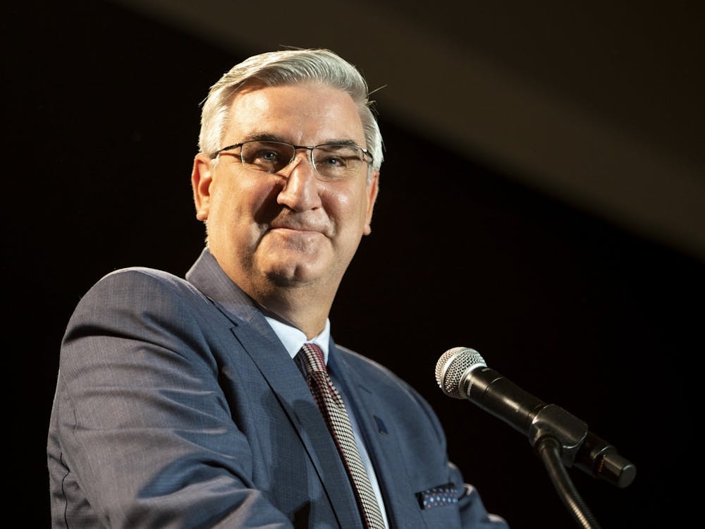 Indiana Gov. Eric Holcomb gives a speech Nov. 3, 2020, at the JW Marriott Hotel in downtown Indianapolis. Holcomb released his agenda for 2022 on Jan. 3. 