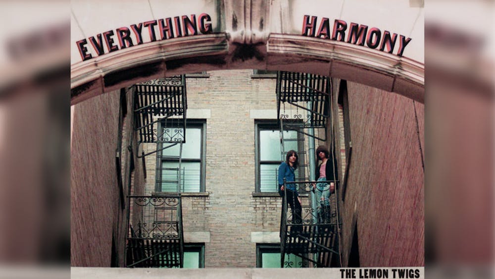 The album cover for &quot;Everything Harmony&quot; by The Lemon Twigs is seen. The fourth studio album was released on May 5, 2023, showcasing the band’s harmonies and lyricism. 