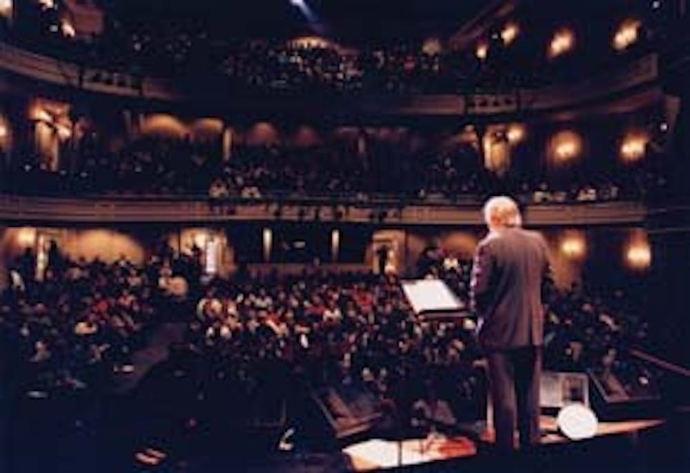 Garrison Keillor gives his famous Lake Wobegon monologue on "A Prairie Home Companion," which comes to Bloomington this Saturday, Feb. 16. Photo courtesy of "A Prairie Home Companion"