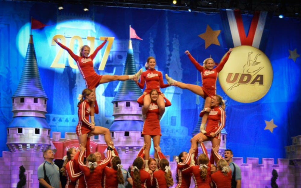 The IU Crimson Cheerleaders perform at the 2017 UCA and UDA&nbsp;College Cheerleading and Dance Team National Championship, which took place from Jan. 13 to 15 in Orlando, Florida.&nbsp;The team won the Division 1-A All-Girl National Championship.