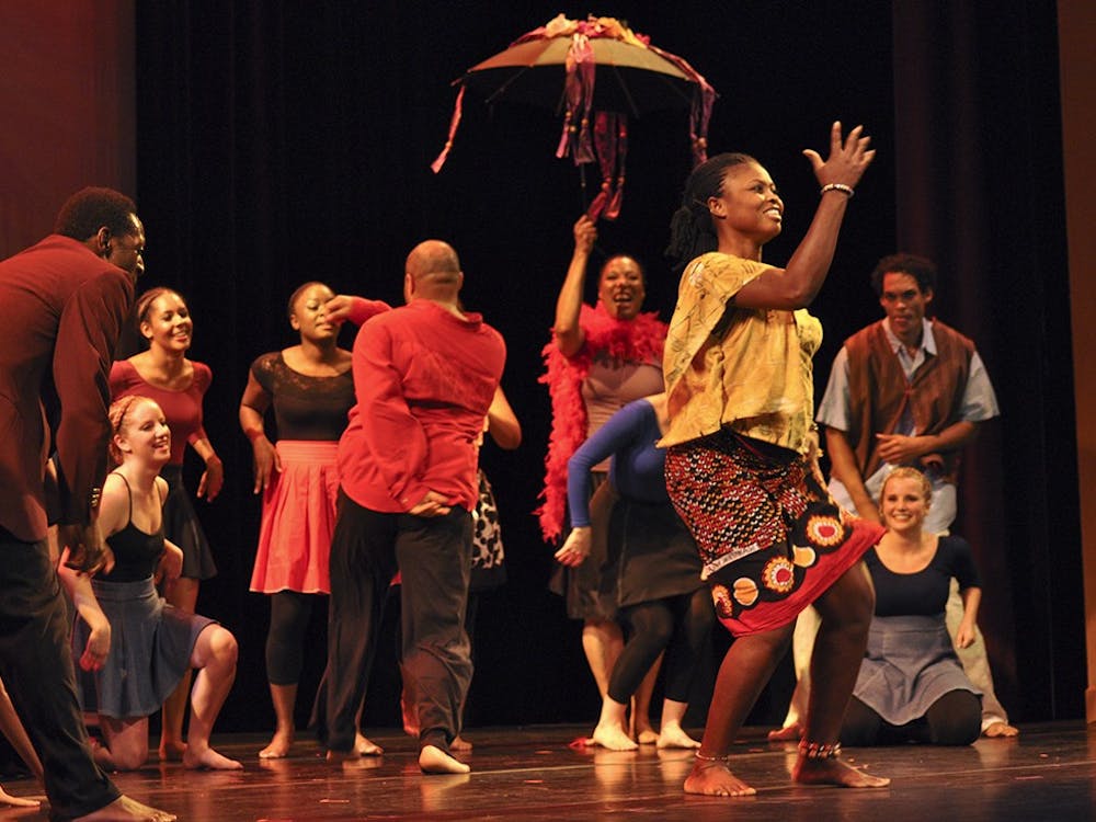 The African American Dance Company showcases their traditional african dance performance Oct. 21, 2011, at the Buskirk Chumley Theater as a part of their annual Potpourri of the Arts Concert.
