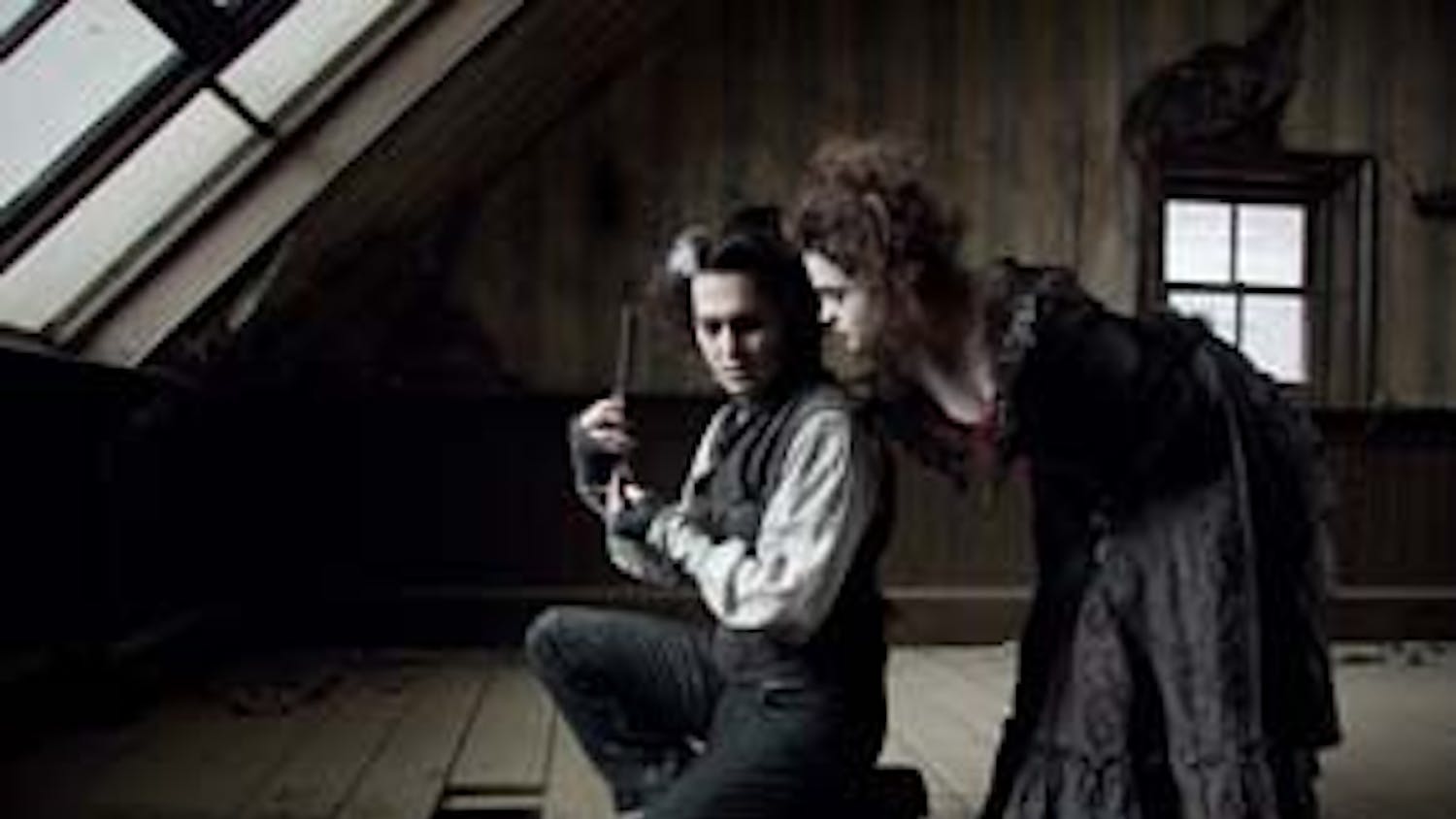 Johnny Depp and Helena Bonham Carter discuss the finer points of shaving with a straight razor and Victorian house renovation. Courtesy photos