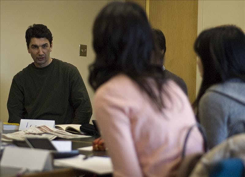 Members of the English Conversation Club practice their English Monday afternoon at the Leo R. Dowling International Center. The center hosts multiple conversation clubs a week for students, faculty and family members who want to improve their fluency in a new language.