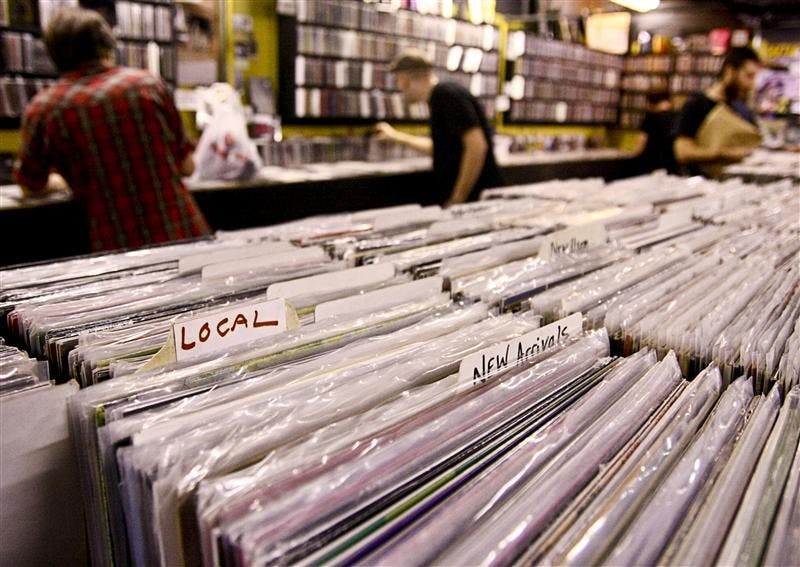 TDs CDs and LPs feature vinyls, CDs and tapes recorded by local artists.