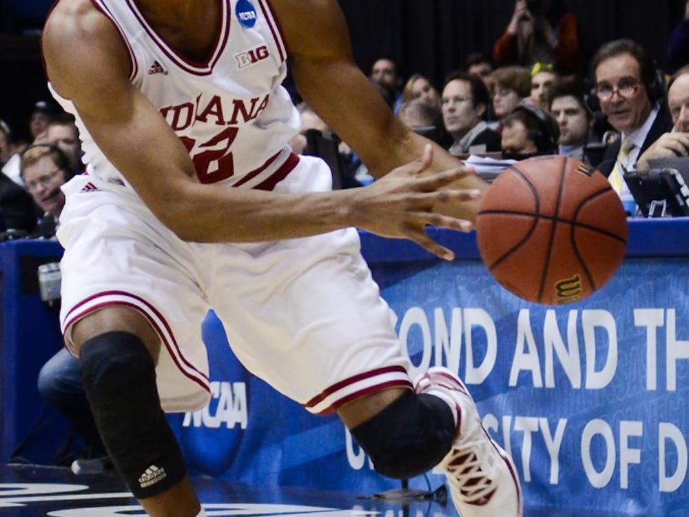 Then-junior guard Maurice Creek handles the ball during IU's 83-62 win against James Madison on March 22, 2013, at the University of Dayton Arena.