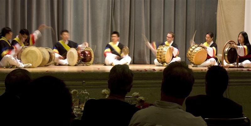 7 p.m. Friday, October 3, in the Alumni Hall following more than four oriental performances, a Samulnori group led by Choi plays on traditional instruments in a festive display of celebration for The Asian Culture Centers 10th anniversary. The Center commemorates this event by recognizing His Honor, Judge Michael Witte with the Distinguished Asian Alumni Award and announcing its up and coming Asian American Studies Program. 